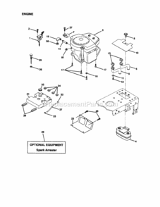 Page E Diagram and Parts List for 917270930  Craftsman Lawn Tractor