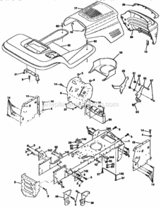 Page B Diagram and Parts List for 917271021  Craftsman Lawn Tractor