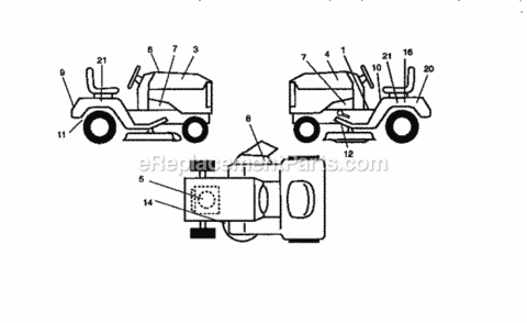 Page G Diagram and Parts List for 917271021  Craftsman Lawn Tractor