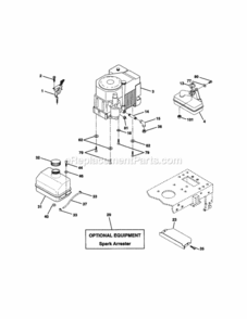Page E Diagram and Parts List for 917271023  Craftsman Lawn Tractor