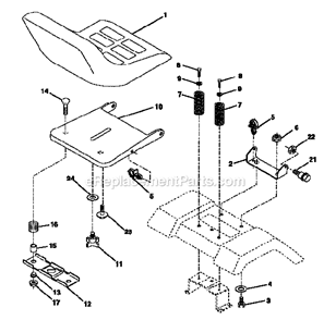 Seat_Assembly Diagram and Parts List for 917271030  Craftsman Lawn Tractor