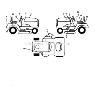 Page F Diagram and Parts List for 917271040  Craftsman Lawn Tractor