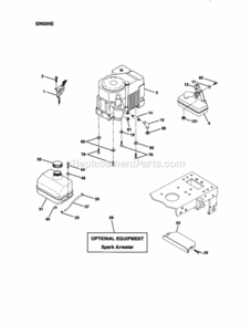 Page E Diagram and Parts List for 917271042  Craftsman Lawn Tractor