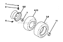 Wheels  Tires Diagram and Parts List for 917271050  Craftsman Lawn Tractor