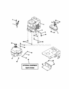 Page E Diagram and Parts List for 917271133  Craftsman Lawn Tractor