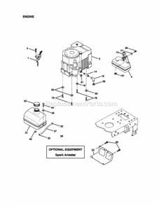Page E Diagram and Parts List for 917271142  Craftsman Lawn Tractor
