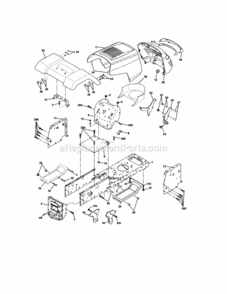 Page B Diagram and Parts List for 917271491  Craftsman Lawn Tractor