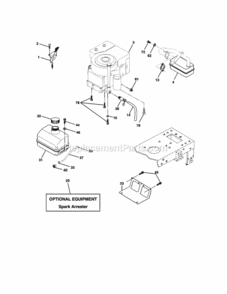 Page E Diagram and Parts List for 917271491  Craftsman Lawn Tractor