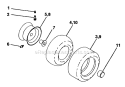 Wheels And Tires Diagram and Parts List for 917271734  Craftsman Lawn Tractor