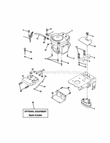 Page E Diagram and Parts List for 917271820  Craftsman Lawn Tractor