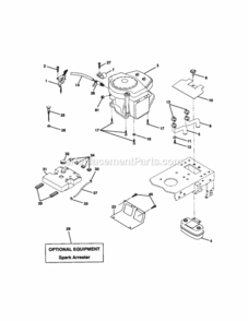 Page E Diagram and Parts List for 917271821  Craftsman Lawn Tractor