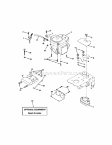 Page E Diagram and Parts List for 917271825  Craftsman Lawn Tractor
