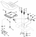Seat Assembly Diagram and Parts List for 917271910  Craftsman Lawn Mower