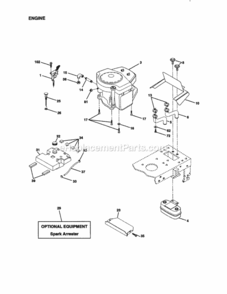 Page E Diagram and Parts List for 917272040  Craftsman Lawn Tractor