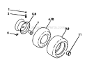 Wheels  Tires Diagram and Parts List for 917272121  Craftsman Lawn Tractor