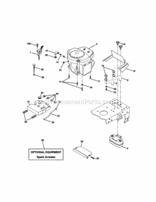Page E Diagram and Parts List for 917272140  Craftsman Lawn Tractor