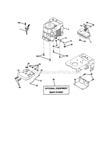 Page E Diagram and Parts List for 917272220  Craftsman Lawn Tractor