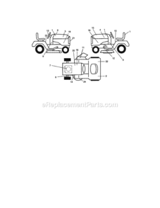 Page H Diagram and Parts List for 917272282  Craftsman Lawn Tractor