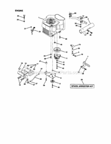 Page E Diagram and Parts List for 917272952  Craftsman Lawn Tractor