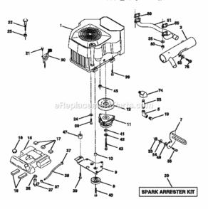Page E Diagram and Parts List for 917273010  Craftsman Lawn Tractor