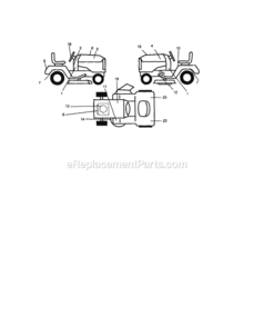 Page H Diagram and Parts List for 917273052  Craftsman Lawn Tractor