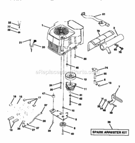 Page E Diagram and Parts List for 917273110  Craftsman Lawn Tractor