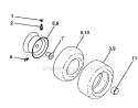 Wheels And Tires Diagram and Parts List for 917273140  Craftsman Lawn Tractor