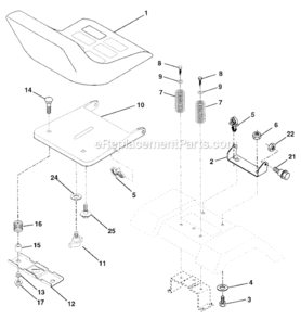Seat_Assembly Diagram and Parts List for 917273370  Craftsman Lawn Tractor