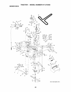 Page J Diagram and Parts List for 917273450  Craftsman Lawn Tractor