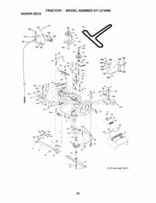 Page J Diagram and Parts List for 917273460  Craftsman Lawn Tractor