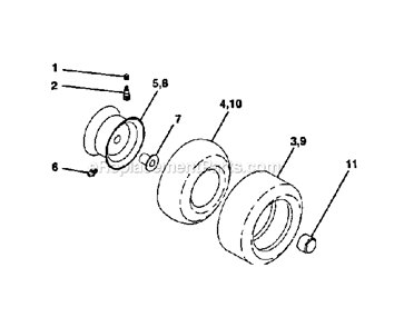 Wheels_And_Tires Diagram and Parts List for 917274350  Craftsman Lawn Tractor