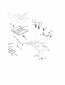 Page E Diagram and Parts List for 917274380  Craftsman Lawn Tractor