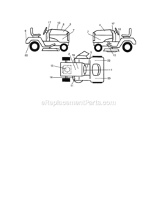 Page G Diagram and Parts List for 917274960  Craftsman Lawn Tractor