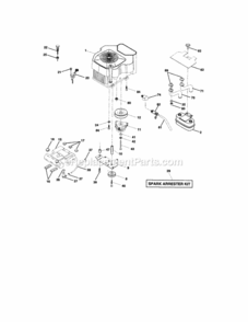 Page E Diagram and Parts List for 917275013  Craftsman Lawn Tractor