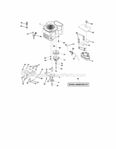 Page E Diagram and Parts List for 917275022  Craftsman Lawn Tractor