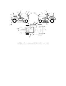 Page G Diagram and Parts List for 917275042  Craftsman Lawn Tractor