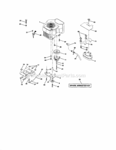 Page E Diagram and Parts List for 917275044  Craftsman Lawn Tractor