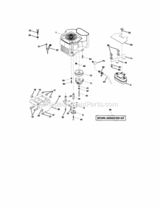 Page E Diagram and Parts List for 917275221  Craftsman Lawn Tractor