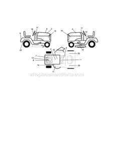 Part Location Diagram of 583012001 Husqvarna DECAL.DASH.STLTH.HYD.HM.AM.ENG