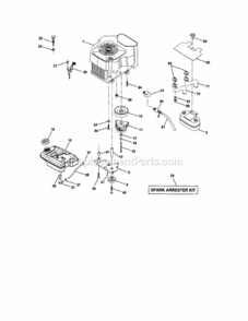 Page E Diagram and Parts List for 917275281  Craftsman Lawn Tractor