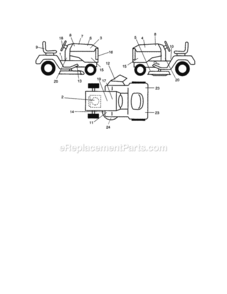 Page H Diagram and Parts List for 917275281  Craftsman Lawn Tractor