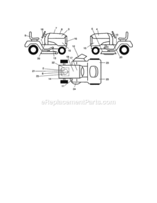 Page H Diagram and Parts List for 917275283  Craftsman Lawn Tractor