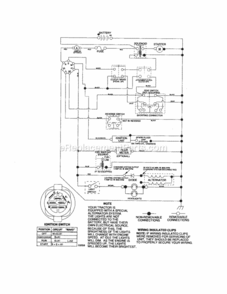 Shematic Diagram and Parts List for 917275351  Craftsman Lawn Tractor