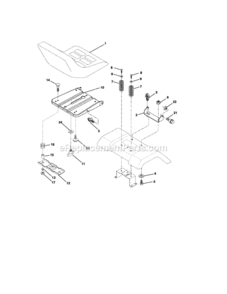 Seat_Assembly Diagram and Parts List for 917275351  Craftsman Lawn Tractor