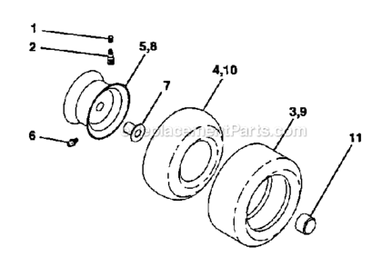 Wheels_And_Tires Diagram and Parts List for 917275661  Craftsman Lawn Mower