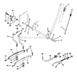 Lift_Assembly Diagram and Parts List for 917275661  Craftsman Lawn Mower