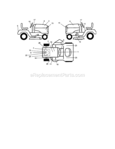 Page G Diagram and Parts List for 917276022  Craftsman Lawn Tractor