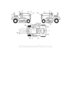 Page G Diagram and Parts List for 917276041  Craftsman Lawn Tractor