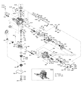 Hydro_Gear_Transaxle Diagram and Parts List for 917276101  Craftsman Lawn Mower