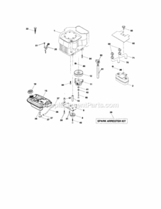 Page E Diagram and Parts List for 917276240  Craftsman Lawn Tractor